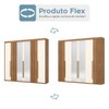 Guarda-Roupa Casal Palm 6 Portas 4 Gavetas com Espelho Flex Nature/Off White - Panorama Móveis