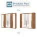 Guarda-Roupa Casal Palm 6 Portas 4 Gavetas com Espelho Flex Nature/Off White - Panorama Móveis