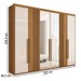Guarda-Roupa Casal Palm 6 Portas 4 Gavetas com Espelho Flex Nature/Off White - Panorama Móveis