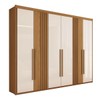 Guarda-Roupa Casal Palm 6 Portas 4 Gavetas Flex Nature/Off White - Panorama Móveis