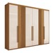 Guarda-Roupa Casal Palm 6 Portas 4 Gavetas Flex Nature/Off White - Panorama Móveis