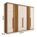 Guarda-Roupa Casal Palm 6 Portas 4 Gavetas Flex Nature/Off White - Panorama Móveis