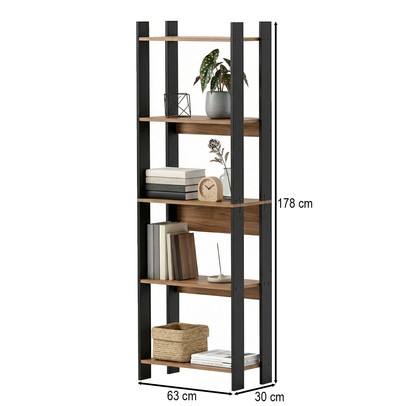 Estante para Livros 1 Porta 4 Prateleiras Be 25-365 Lamina Mel/Preto - Brv