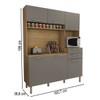 Cozinha Compacta Montano 6 Portas 2 Gavetas Freijó/Gris - Panorama Móveis