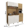 Cozinha Compacta Montano 6 Portas 2 Gavetas Ripado 3d Freijó/Supremo - Panorama Móveis