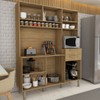 Cozinha Compacta Montano 6 Portas 2 Gavetas Ripado 3d Freijó/Supremo - Panorama Móveis