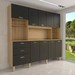 Cozinha Compacta Suspiro 10 Portas 2 Gavetas Freijó/Nero - Panorama Móveis