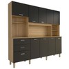 Cozinha Compacta Suspiro 10 Portas 2 Gavetas Freijó/Nero - Panorama Móveis
