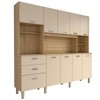 Cozinha Compacta Suspiro 10 Portas 2 Gavetas Freijó/Vanilla - Panorama Móveis