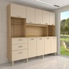 Cozinha Compacta Suspiro 10 Portas 2 Gavetas Freijó/Vanilla - Panorama Móveis