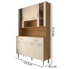 Armário de Cozinha com Balcão Sansa 8 Portas 2 Gavetas com Vidro Freijó/Soft - Panorama Móveis