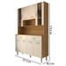 Armário de Cozinha com Balcão Sansa 8 Portas 2 Gavetas com Vidro Freijó/Soft - Panorama Móveis