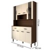 Armário de Cozinha com Balcão Sansa 8 Portas 2 Gavetas com Vidro Nogueira/Off White - Panorama Móveis