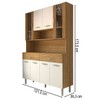Armário de Cozinha com Balcão Sansa 8 Portas 2 Gavetas com Vidro Ripado 3d Freijó/Supremo - Panorama Móveis
