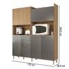 Cozinha Compacta Salsa 7 Portas 2 Gavetas Amêndola/Grafito Prime Tx - Panorama Móveis