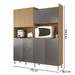 Cozinha Compacta Salsa 7 Portas 2 Gavetas Amêndola/Grafito Prime Tx - Panorama Móveis