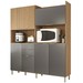 Cozinha Compacta Salsa 7 Portas 2 Gavetas Amêndola/Grafito Prime Tx - Panorama Móveis