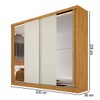Guarda-Roupa Casal Monterey 4 Gavetas 2 Portas 100% Mdf com Espelho Peroba/Off White- Mademarques