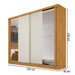 Guarda-Roupa Casal Monterey 4 Gavetas 2 Portas 100% Mdf com Espelho Peroba/Off White- Mademarques