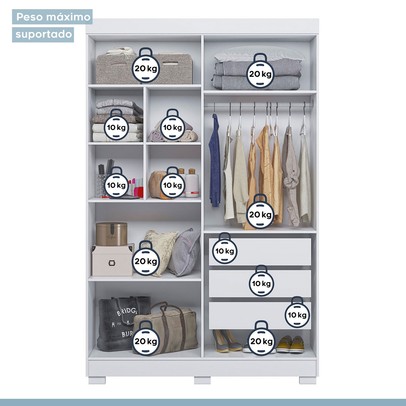 Quarto de Bebê Completo Manu 5 Portas 7 Gavetas 100% Mdf Branco - Tigus