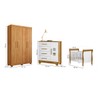 Quarto de Bebê Completo Manu 5 Portas 7 Gavetas 100% Mdf Amadeirado/Branco - Tigus