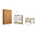 Quarto de Bebê Completo Manu 5 Portas 7 Gavetas 100% Mdf Amadeirado/Branco - Tigus