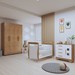 Quarto de Bebê Completo Manu 5 Portas 7 Gavetas 100% Mdf Amadeirado/Branco - Tigus