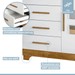 Quarto de Bebê Completo Manu 5 Portas 7 Gavetas 100% Mdf Amadeirado/Branco - Tigus