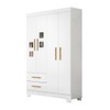 Quarto de Bebê Completo Gêmeos 5 Portas 6 Gavetas 100% Mdf Branco - Tigus