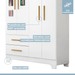 Quarto de Bebê Completo Gêmeos 5 Portas 6 Gavetas 100% Mdf Branco - Tigus