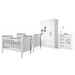Quarto de Bebê Completo Gêmeos 5 Portas 6 Gavetas 100% Mdf Branco - Tigus