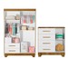 Quarto de Bebê Completo Gêmeos 5 Portas 6 Gavetas 100% Mdf Amadeirado/Branco - Tigus