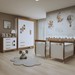 Quarto de Bebê Completo Gêmeos 5 Portas 6 Gavetas 100% Mdf Amadeirado/Branco - Tigus