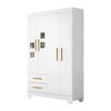 Quarto de Bebê Completo Gêmeos 5 Portas 6 Gavetas 100% Mdf Amadeirado/Branco - Tigus