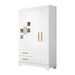 Quarto de Bebê Completo Gêmeos 5 Portas 6 Gavetas 100% Mdf Amadeirado/Branco - Tigus