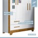 Quarto de Bebê Completo Gêmeos 5 Portas 6 Gavetas 100% Mdf Amadeirado/Branco - Tigus