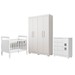 Quarto de Bebê Completo Lipe 5 Portas 7 Gavetas 100% Mdf Branco - Tigus