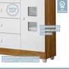 Quarto de Bebê Completo Lipe 5 Portas 7 Gavetas 100% Mdf Amadeirado/Branco - Tigus