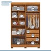 Quarto de Bebê Completo Lipe 5 Portas 7 Gavetas 100% Mdf Amadeirado/Branco - Tigus