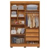 Quarto de Bebê Completo Lipe 5 Portas 7 Gavetas 100% Mdf Amadeirado/Branco - Tigus