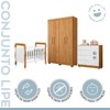 Quarto de Bebê Completo Lipe 5 Portas 7 Gavetas 100% Mdf Amadeirado/Branco - Tigus