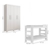 Quarto Infantil Completo Théo 4 Portas 3 Gavetas 100% Mdf Branco - Tigus