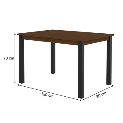 Mesa de Madeira 4 Lugares Monaco Preto/Freijo - Art Panta