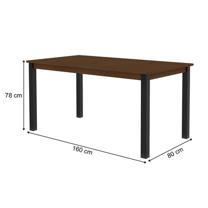 Mesa de Madeira Monaco 160 Cm Preto/Freijó - Art Panta