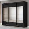 Guarda-Roupa Casal City 3 Portas 4 Gavetas com Espelho Preto - Maxel