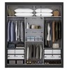 Guarda-Roupa Casal City 3 Portas 4 Gavetas com Espelho Preto - Maxel