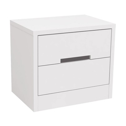 Mesa de Cabeceira 2 Gavetas Dormitório Gold S822 Branco Brilho - Kappesberg