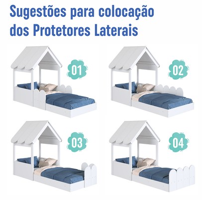 Cama Infantil Montessoriana Casinha Branco - Completa Móveis