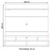 Painel para TV Até 60 Polegadas Lana 2 Portas 1 Prateleira com Led Calacata/Off White - Madetec