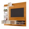 Painel para TV Até 55 Polegadas Frizz 2 Portas 3 Prateleiras com Espelho e com Led Cinamomo/Off White - Madetec